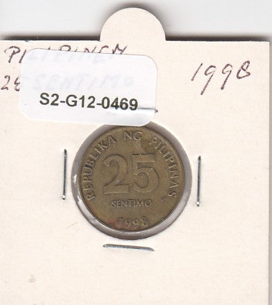 S2-G12-0469 Philippines  25 Sentimo VF 1998 KM271