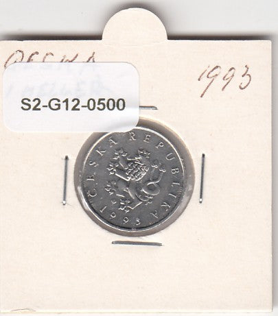 S2-G12-0500 Czech Republic 1 Korun XF 1993 KM7 b