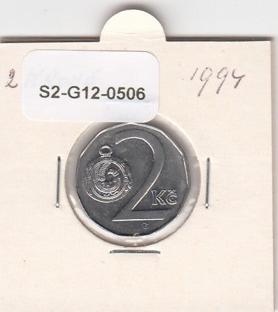 S2-G12-0506 Czech Republic 2 Koruny XF 1994 KM9 b