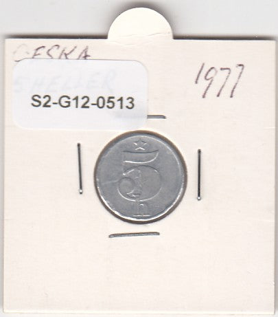 S2-G12-0513 Czech Republic 5 Haleru VF- 1977 KM86
