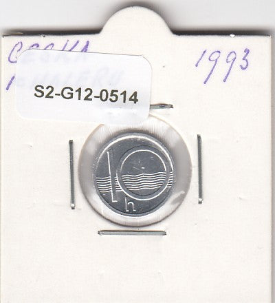 S2-G12-0514 Czech Republic 10 Haleru VF+ 1993 KM6 B