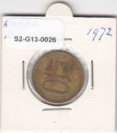 Z2-G13-0026 Zuid-Korea 10 Won FI/VF 1972 KM6a