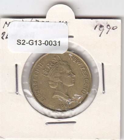 S2-G13-0031 New Zealand 2 Dollars VF 1990 KM79