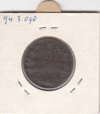 S2-G18-0016 Italy 5 Centesimi VF  1861 KM3.2 M