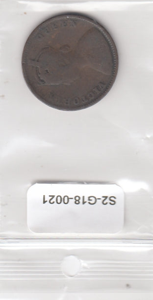 S2-G18-0021 India 1/4 Anna FI 1862 KM467!! C