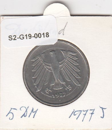 S2-G19-0018 Germany 5 Mark VF 1977   J