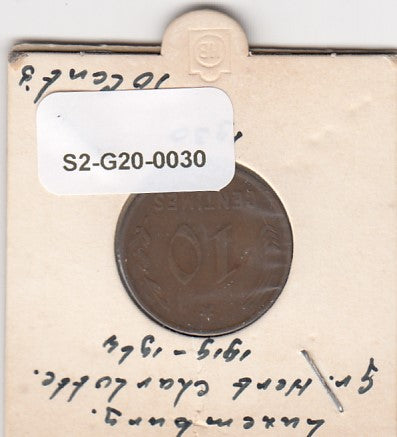 S2-G20-0030 Luxembourg 10 Centimes VF 1930 KM41