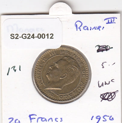 S2-G21-0012 Monaco 20 Frank XF 1950 KM131