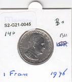 S2-G21-0045 Monaco 1 Franc UNC 1976 KM140