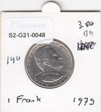 S2-G21-0048 Monaco 1 Franc UNC 1979 KM140