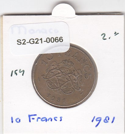 S2-G21-0066 Monaco 10 Franc ZF+ 1981 KM154