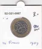 S2-G21-0067 Monaco 10 Franc AU 1989 KM163