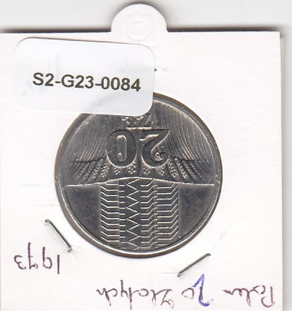S2-G23-0084 Poland 20 Zlotych XF 1973 Y67