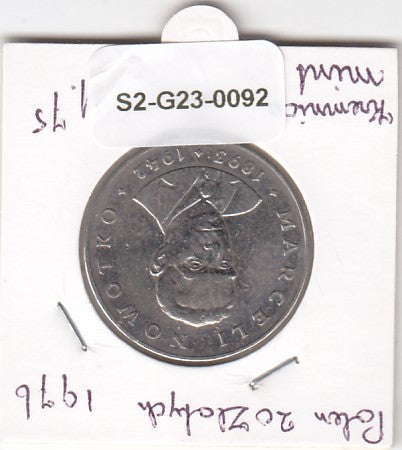 S2-G23-0092 Poland 20 Zlotych VF 1976 Y69 KR