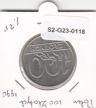 S2-G23-0118 Poland 100 Zlotych UNC 1990 Y214