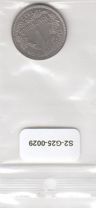 S2-G25-0029 Germany 1 ReichsMark AU 1937 KM78 F