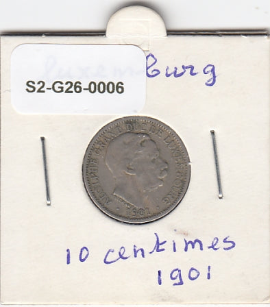 S2-G26-0006 Luxembourg 10 Centimes FI/VF 1901 KM25