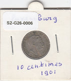S2-G26-0006 Luxembourg 10 Centimes FI/VF 1901 KM25