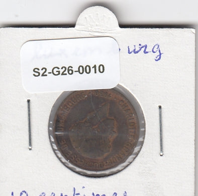 S2-G26-0010 Luxembourg 10 Centimes FI/VF 1930 KM41