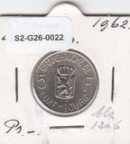 S2-G26-0022 Luxembourg 5 Franc XF 1962 KM51
