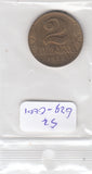 S2-G29-0001-M18 Joegoslavië 2 Dinar XF 1938 KM21 Kleine Kroon