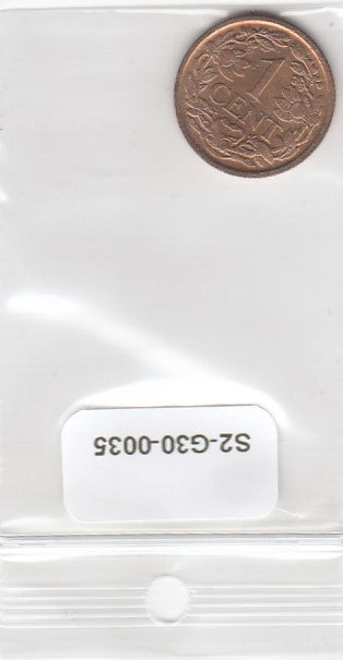 S2-G30-0035 Netherlands 1 Cent VF 1922 KM152