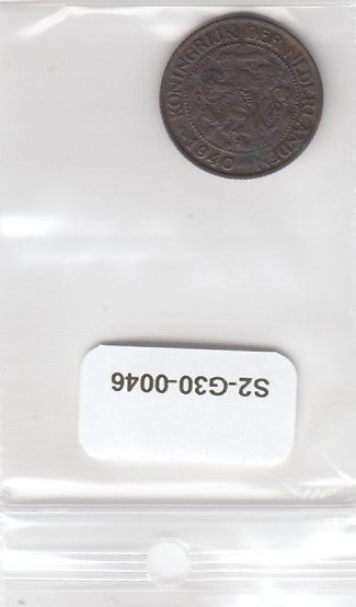S2-G30-0046 Netherlands 1 Cent VF+ 1940 KM152