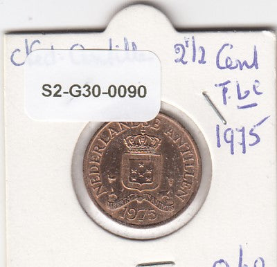 S2-G30-0090 Antilles 2 1/2 Cents XF- 1975 KM9