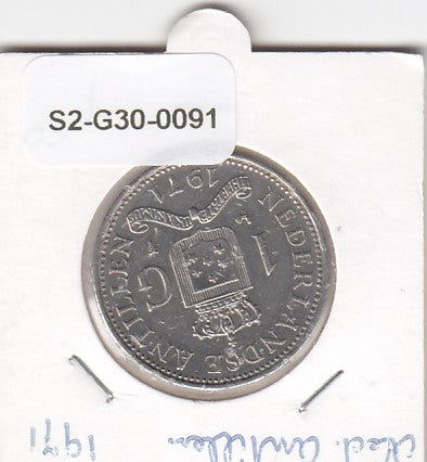S2-G30-0091 Antilles 1 Gulden VF- 1971 KM12