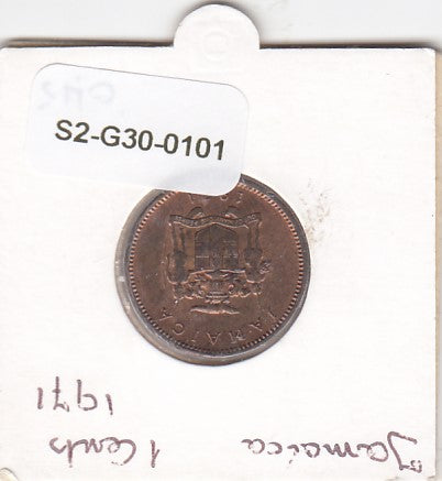 S2-G30-0101 Jamaica 1 Cent VF+ 1971 KM45