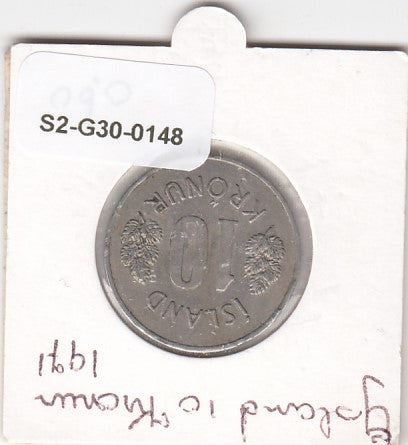 S2-G30-0148 Iceland 10 Kronur VF 1971 KM15
