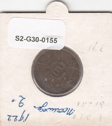 S2-G30-0155 Norway 2 Ore FI/VF 1922 KM371