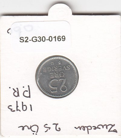 S2-G30-0169 Sweden 25 Ore VF 1973 KM836