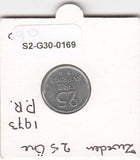 S2-G30-0169 Sweden 25 Ore VF 1973 KM836