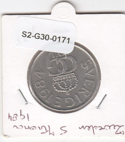 S2-G30-0171 Sweden 5 Kronor VF 1984 KM853