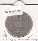 S2-G30-0176 Denmark 5 Kroner VF 1961 KM853