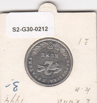 S2-G30-0212 Croatia 2 Kune VF 1994 KM21   Latin Tekst