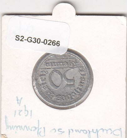 S2-G30-0266 Germany  50 Pfennig VF 1921 KM27 A