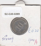 S2-G30-0269 Germany  10 Pfennig VF 1900 KM12 A