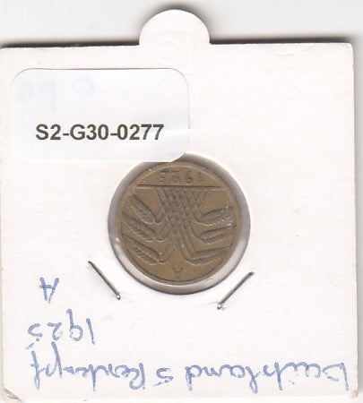 S2-G30-0277 Germany  5 Reichspfennig VF 1925 KM39 A