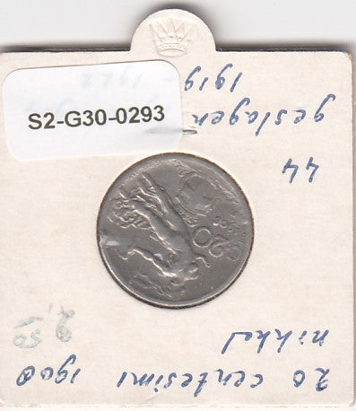 S2-G30-0293 Italy 20 Centesimi FI/VF 1908 KM44
