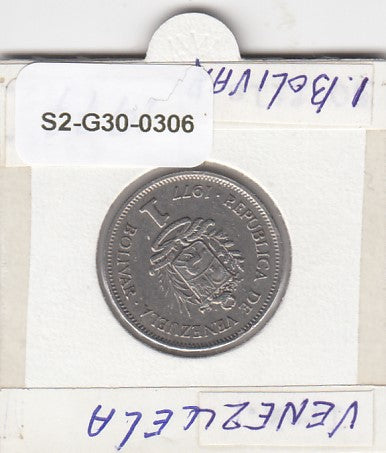 S2-G30-0306 Venezuela 1 Bolivar VF 1977 Y52