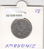 S2-G30-0353 Zimbabwe 20 Cents VF 1991 KM4