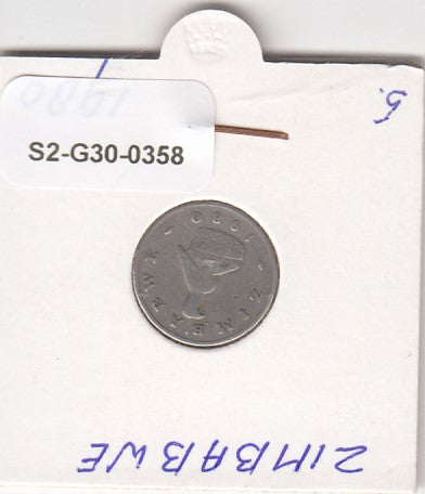 S2-G30-0358 Zimbabwe 5 Cents VF 1980 KM2