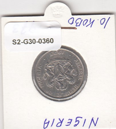 S2-G30-0360 Nigeria 10 Kobo VF 1973 KM10.1