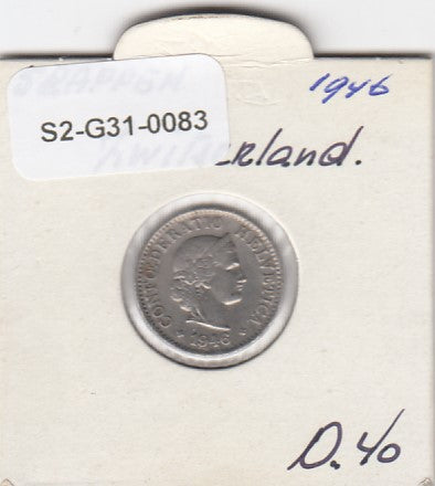 S2-G31-0083 Switzerland 5 Rappen VF 1946 KM26