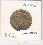 S2-G31-0107 Peru 1/2 Sol VF+ 1942 KM220 5 Leaves