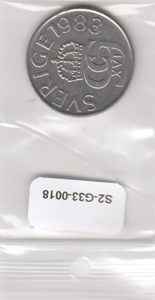 S2-G33-0018 Zweden 5 Kronor ZG+ 1983 KM853