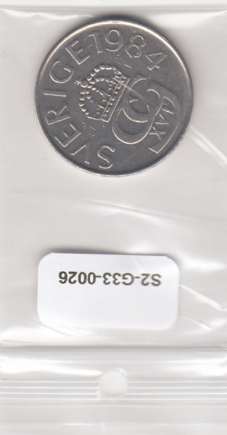 S2-G33-0026 Zweden 5 Kronor VF+ 1984 KM853