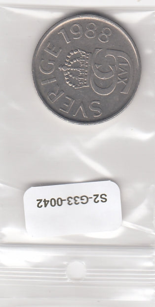 S2-G33-0042 Zweden 5 Kronor VF+ 1988 KM853